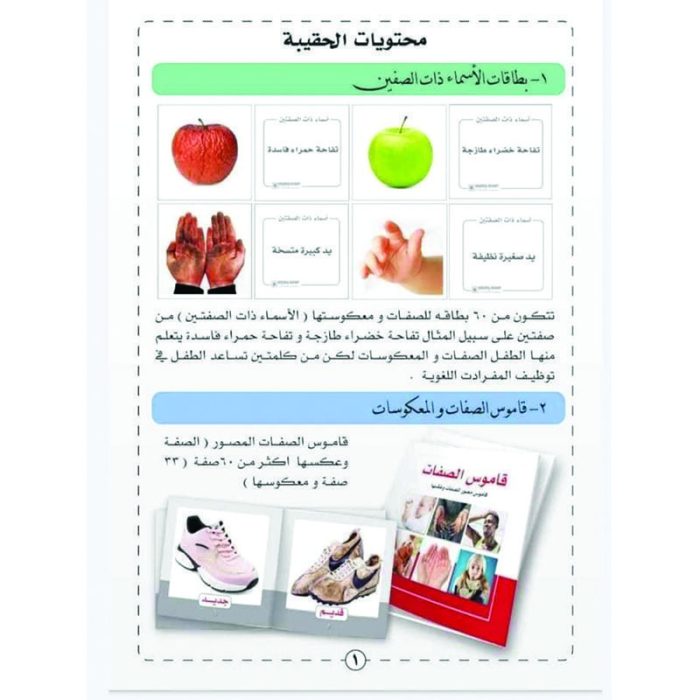 ⁦سلسلة توظيف المفردات_ الصفات (الاسماء ذات الصفتين) 5 مستويات للتدريب⁩ - الصورة ⁦2⁩