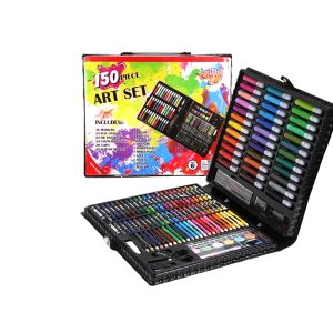 علبة الالوان للاطفال 150 قطعة الوان مائية الوان خشبية الوان زيت في علبة واحدة